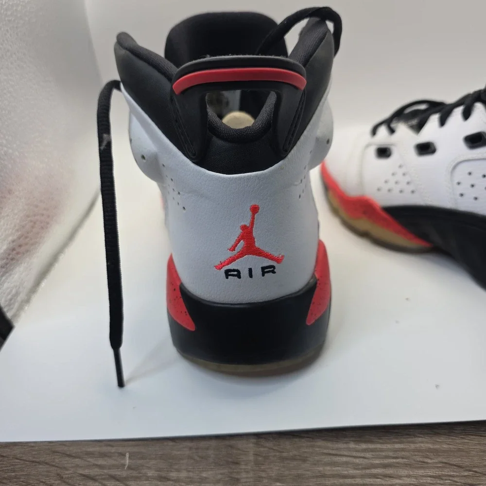 Jordan‎ 6-17-23 White Infrared Black Speckled Mid Sneakers 428818-123 Mens 5Y